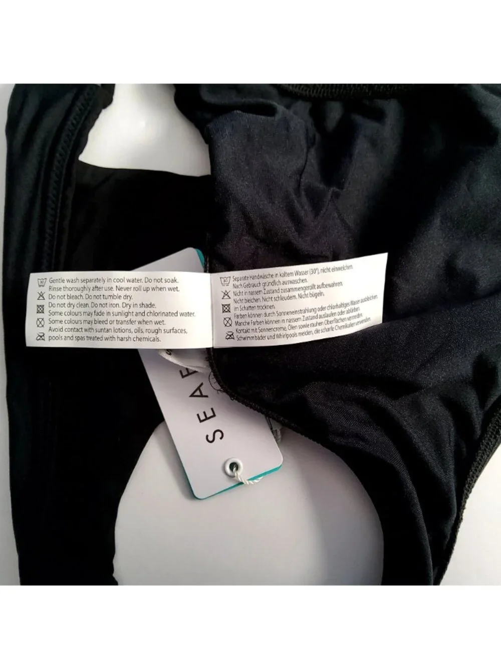 Seafolly Womens Black Bikini  Side strap detailing Size 12 Nylon & Elastane - Picture 6 of 7